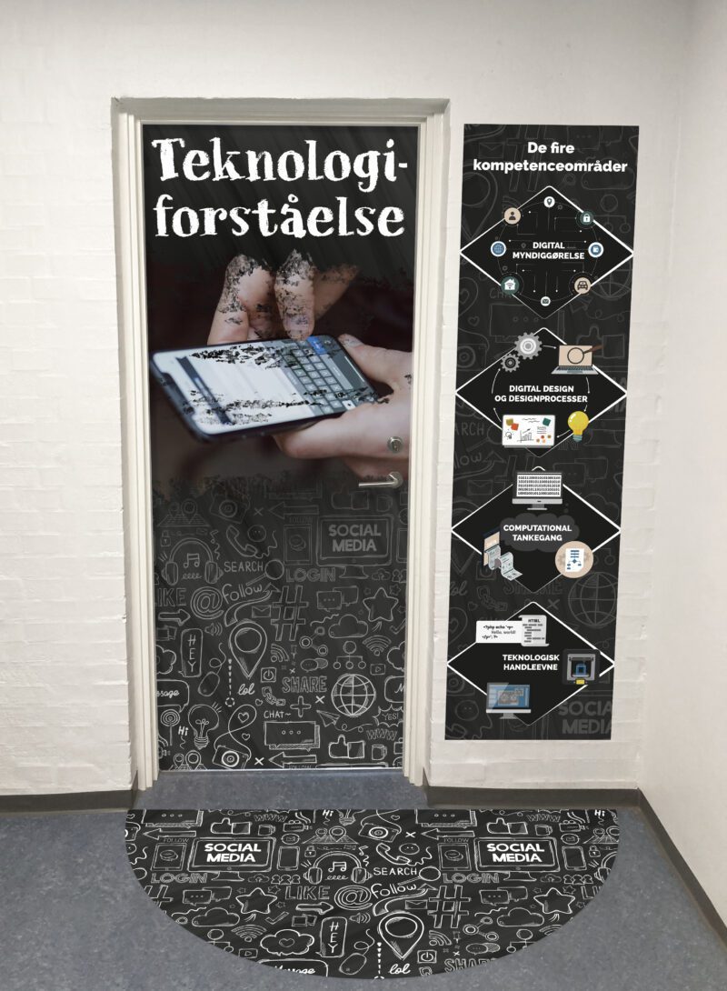 Tematiser døre og rum i skolen med dette sorte folie- og vægpladesæt til Teknologiforståelse. Fagportal.